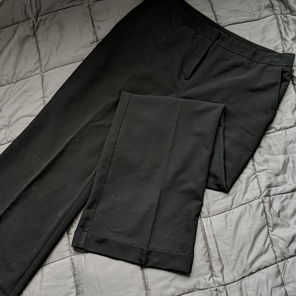 Black wide leg dress pants